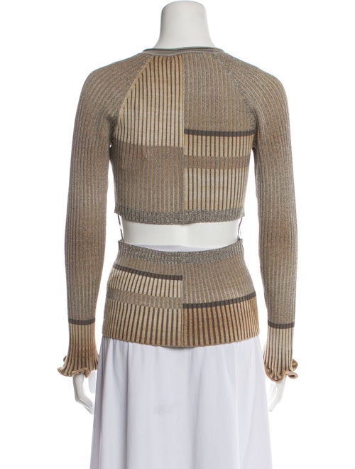 Jonathan Simkhai Colorblock Pattern Plunge Neckline Sweater