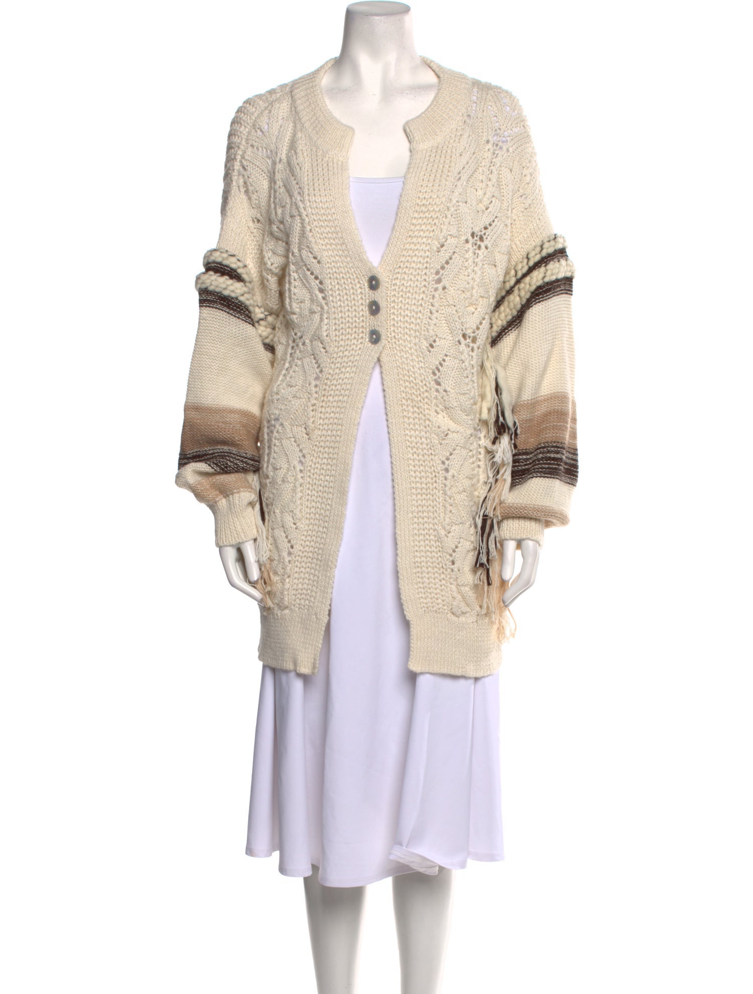 Jonathan Simkhai Striped Plunge Neckline Sweater