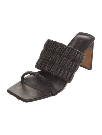 Jonathan Simkhai Leather Pleated Accents Slides