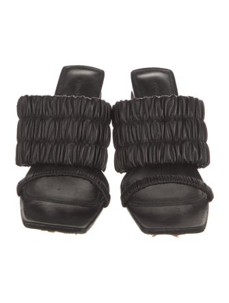 Jonathan Simkhai Leather Pleated Accents Slides