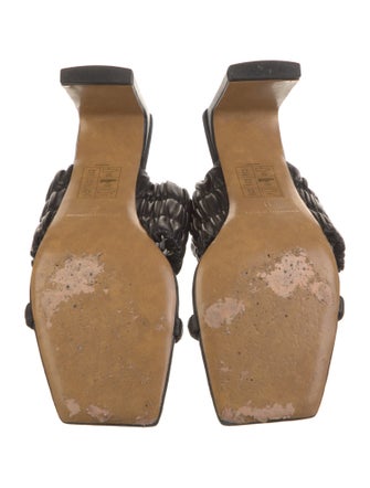 Jonathan Simkhai Leather Pleated Accents Slides