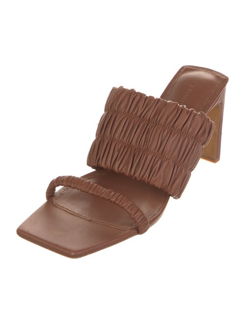 Jonathan Simkhai Leather Pleated Accents Slides