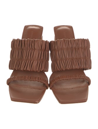 Jonathan Simkhai Leather Pleated Accents Slides