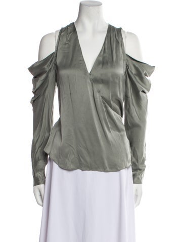 Jonathan Simkhai Tops Silk V-Neck Blouse XS