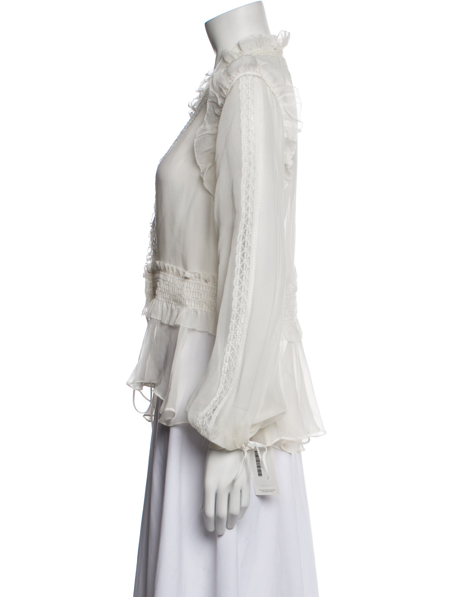 Jonathan Simkhai Plunge Neckline Long Sleeve Blouse