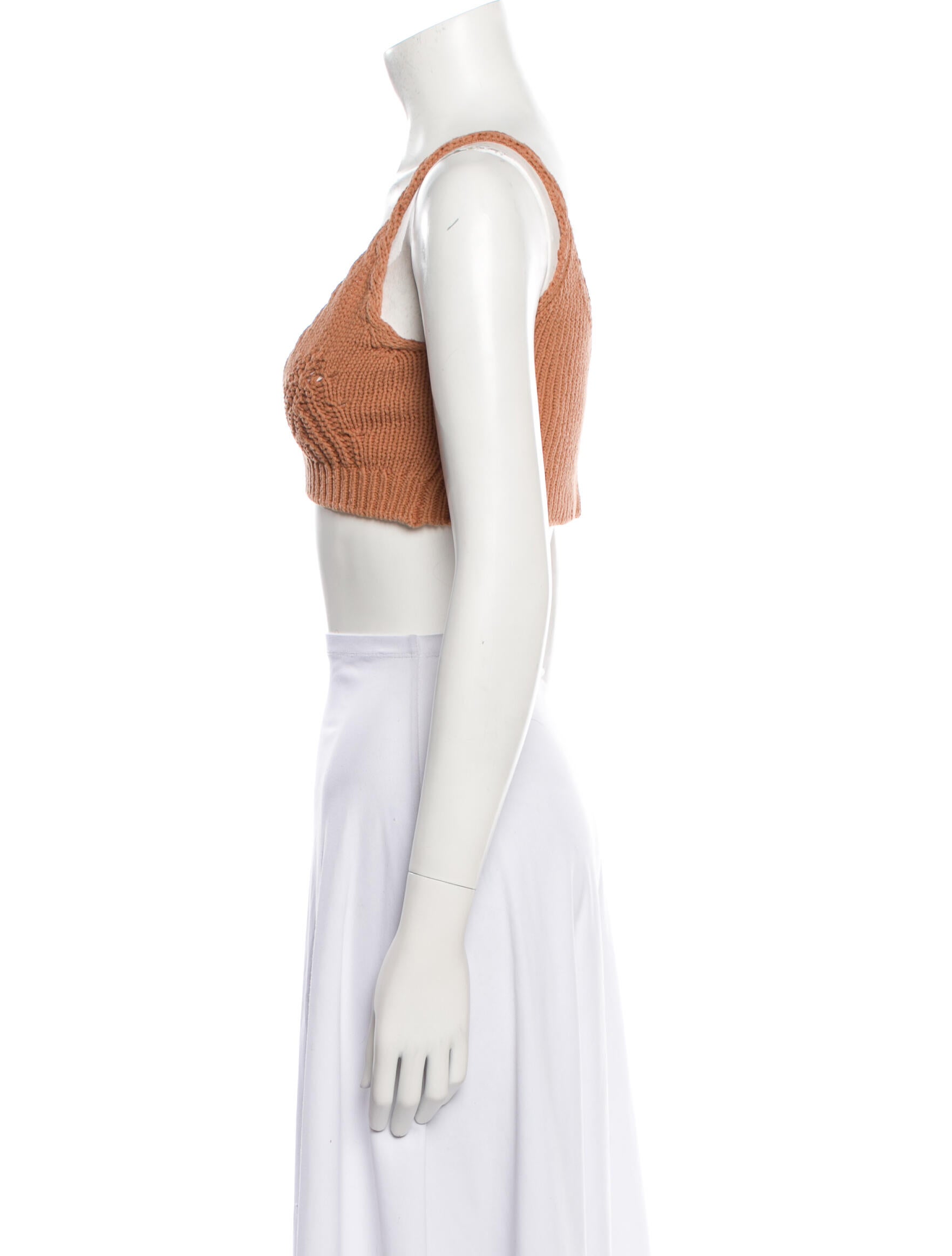Jonathan Simkhai Plunge Neckline Sleeveless Crop Top