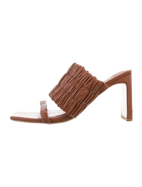 Jonathan Simkhai Leather Pleated Accents Slides