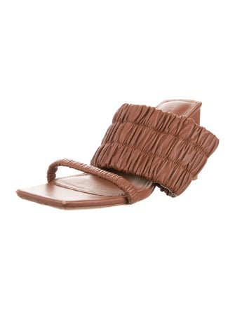 Jonathan Simkhai Leather Pleated Accents Slides