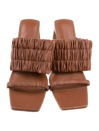 Jonathan Simkhai Leather Pleated Accents Slides