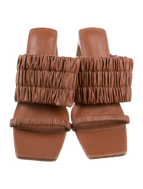 Jonathan Simkhai Leather Pleated Accents Slides