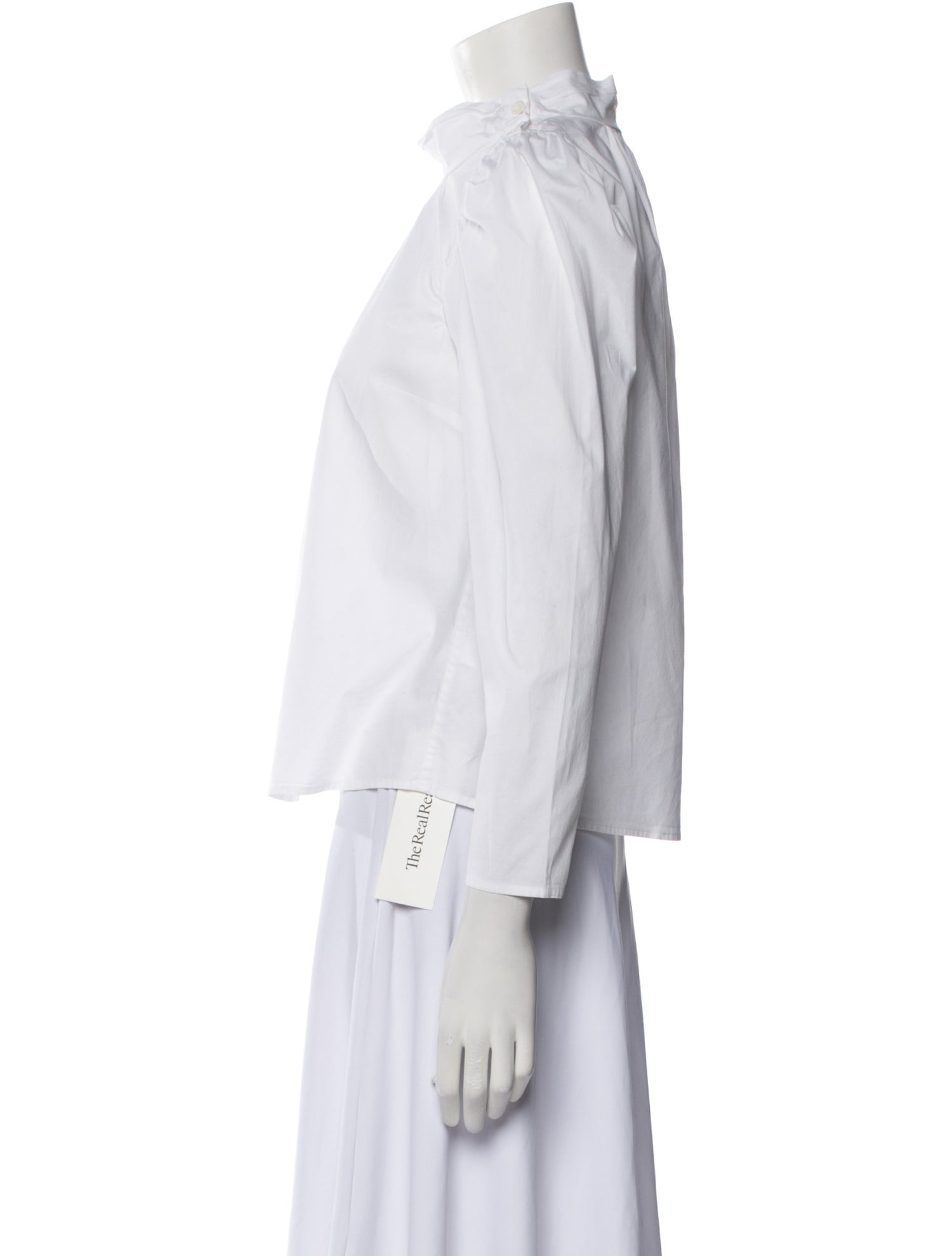 Jonathan Simkhai Mock Neck Three-Quarter Sleeve Blouse