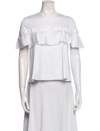 Jonathan Simkhai Off-The-Shoulder Short Sleeve Crop Top