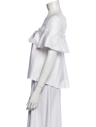 Jonathan Simkhai Off-The-Shoulder Short Sleeve Crop Top