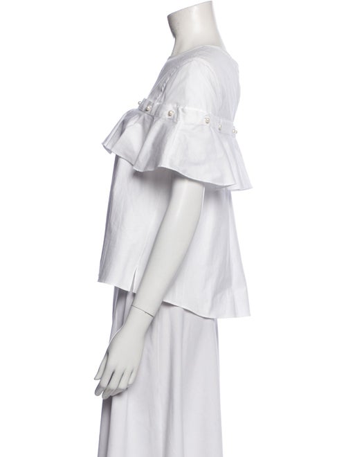 Jonathan Simkhai Off-The-Shoulder Short Sleeve Crop Top