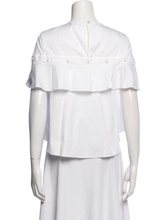 Jonathan Simkhai Off-The-Shoulder Short Sleeve Crop Top