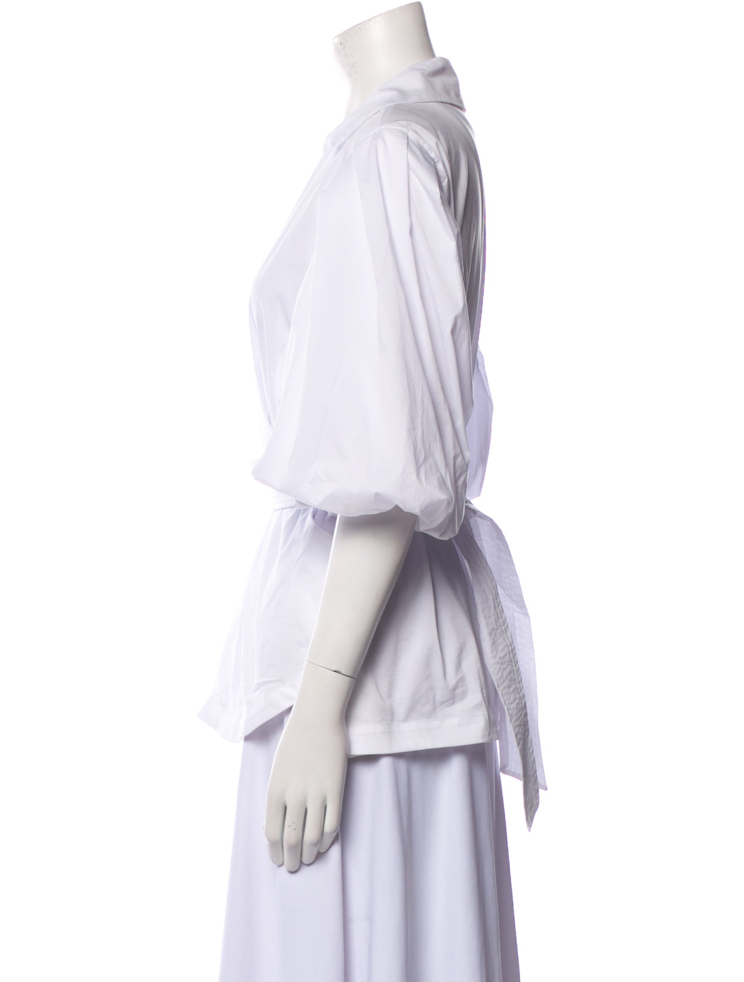 Jonathan Simkhai V-Neck Three-Quarter Sleeve Blouse