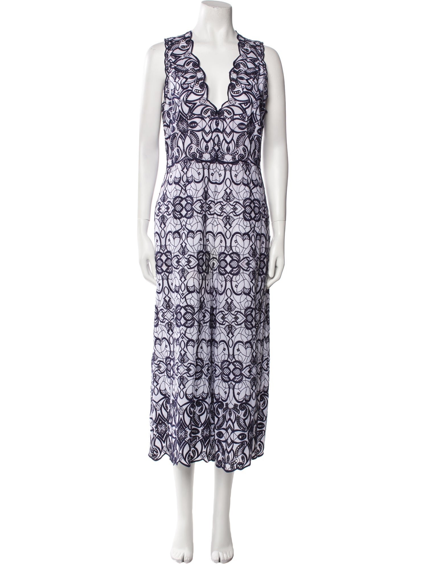 Jonathan Simkhai Printed Plunge Neckline Jumpsuit