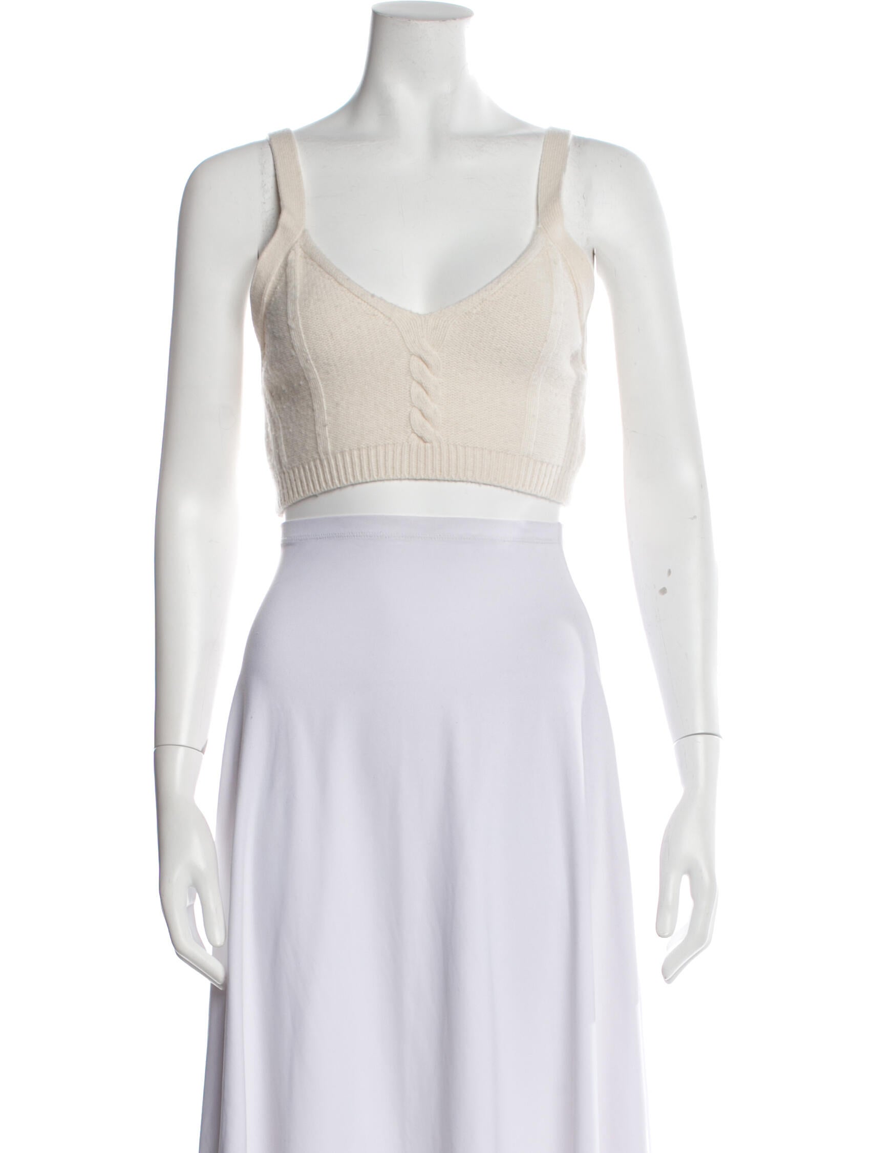 Jonathan Simkhai V-Neck Sleeveless Crop Top