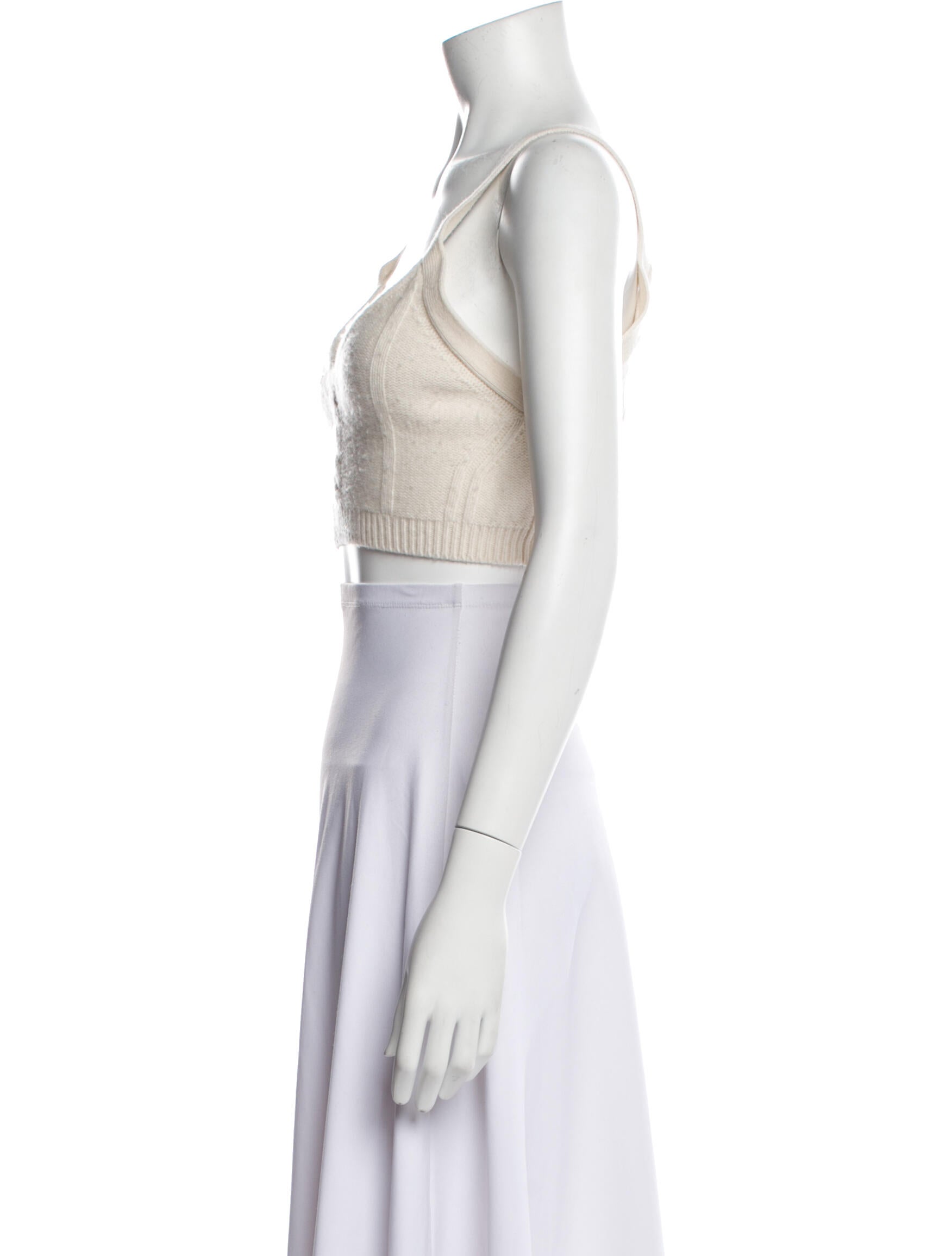 Jonathan Simkhai V-Neck Sleeveless Crop Top