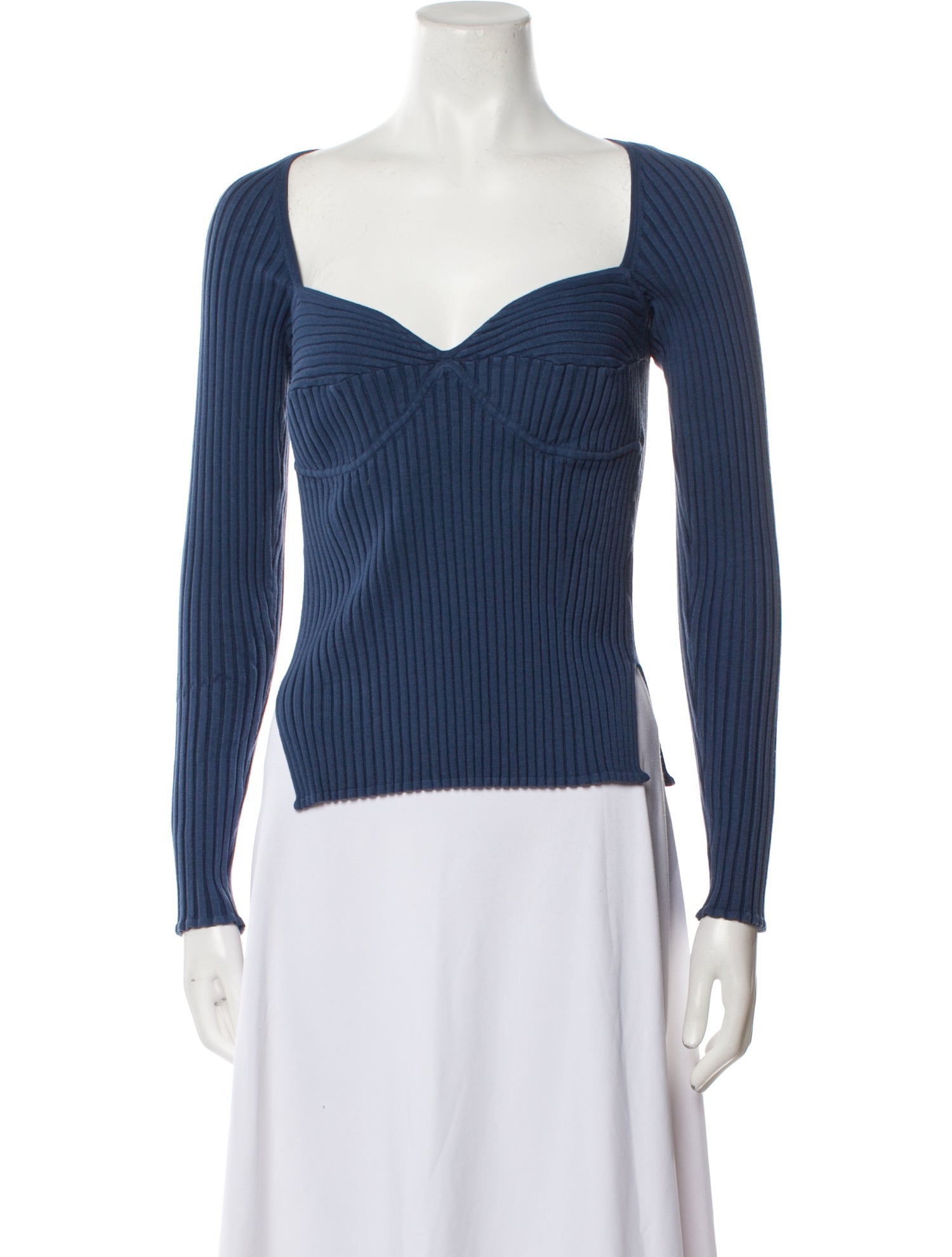 Jonathan Simkhai Square Neckline Long Sleeve Crop Top