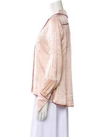 Jonathan Simkhai Printed V-Neck Button-Up Top