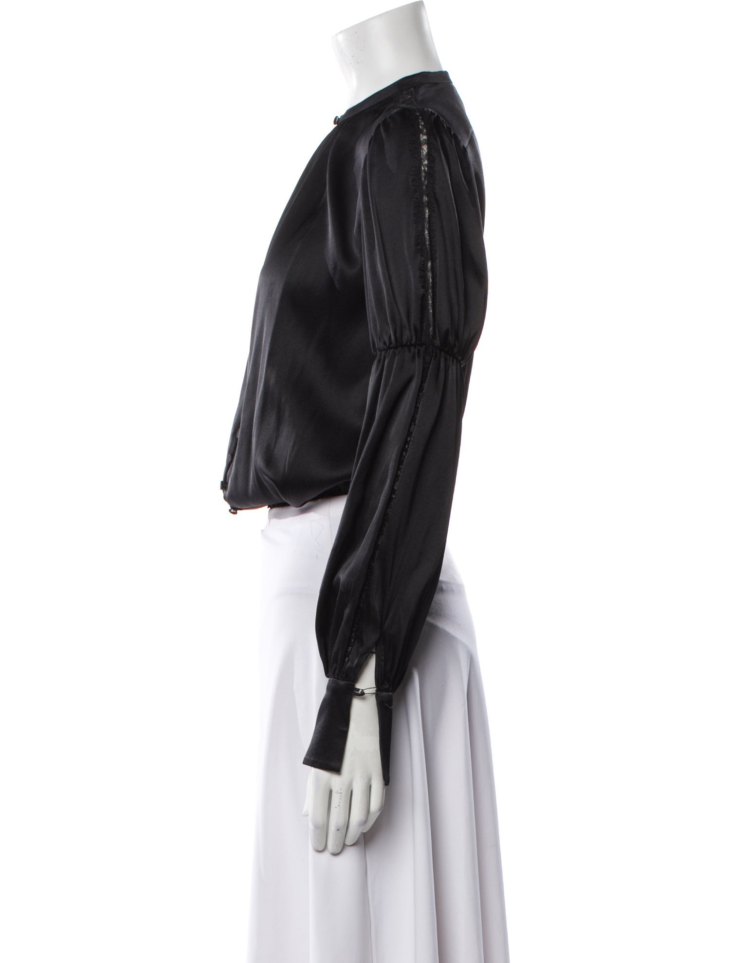 Jonathan Simkhai Silk Mock Neck Crop Top