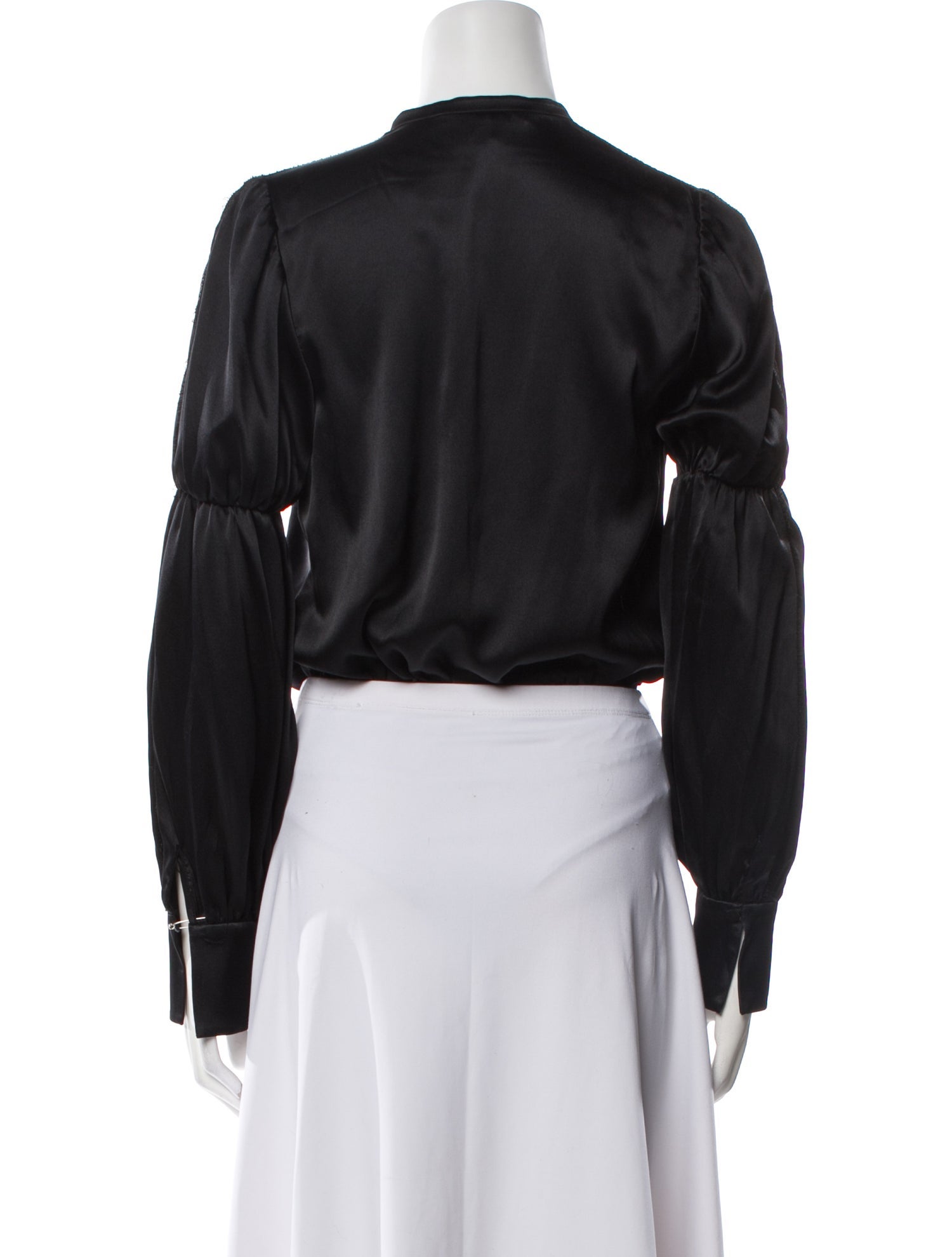 Jonathan Simkhai Silk Mock Neck Crop Top