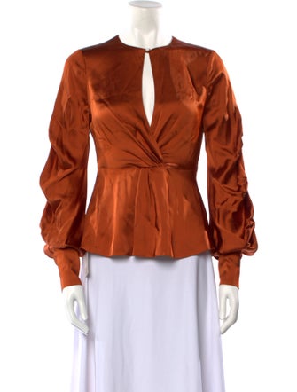 Jonathan Simkhai Crew Neck Long Sleeve Blouse w/ Tags