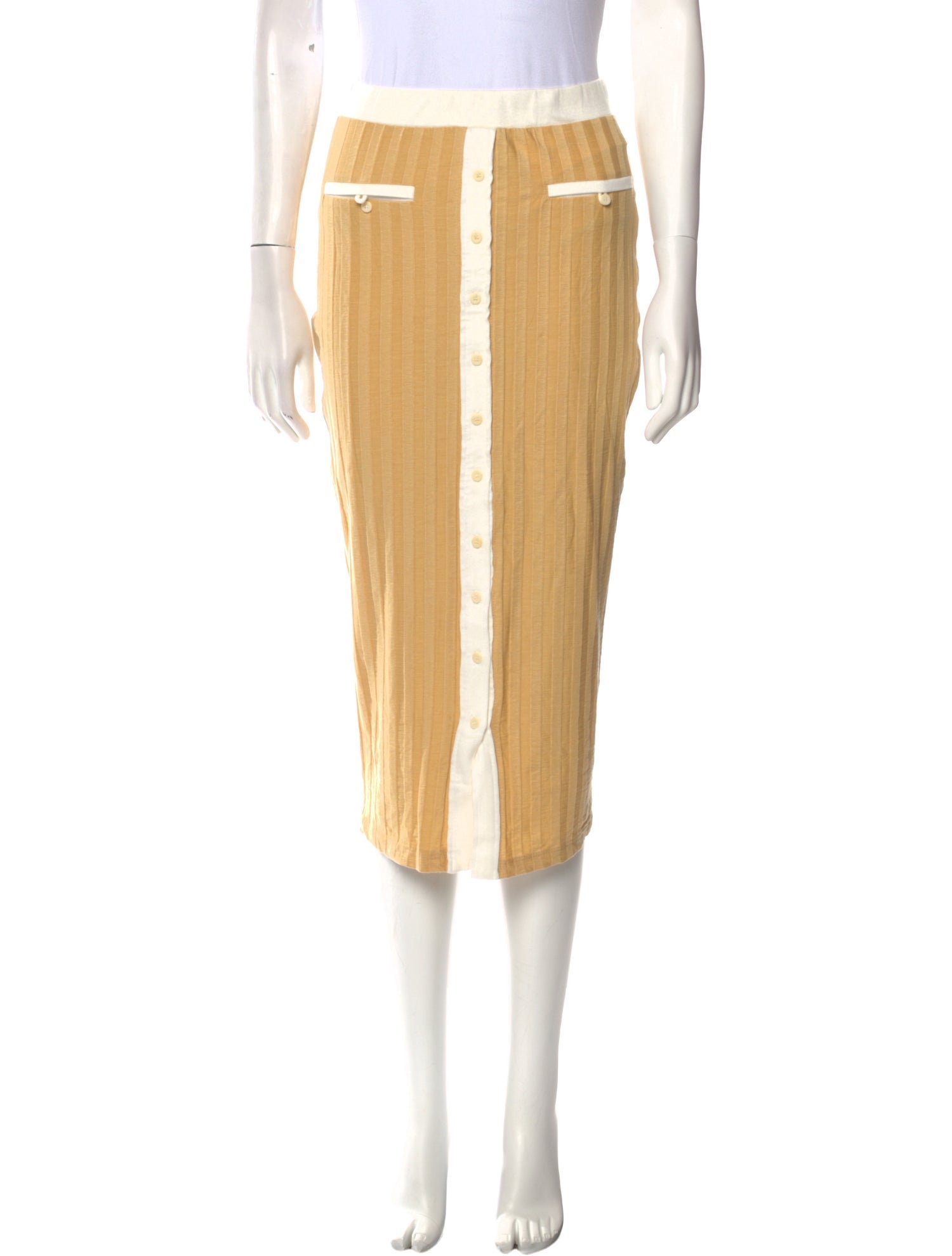 Jonathan Simkhai Striped Midi Length Skirt