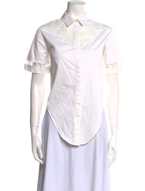 Jonathan Simkhai Short Sleeve Button-Up Top