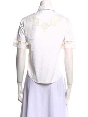 Jonathan Simkhai Short Sleeve Button-Up Top