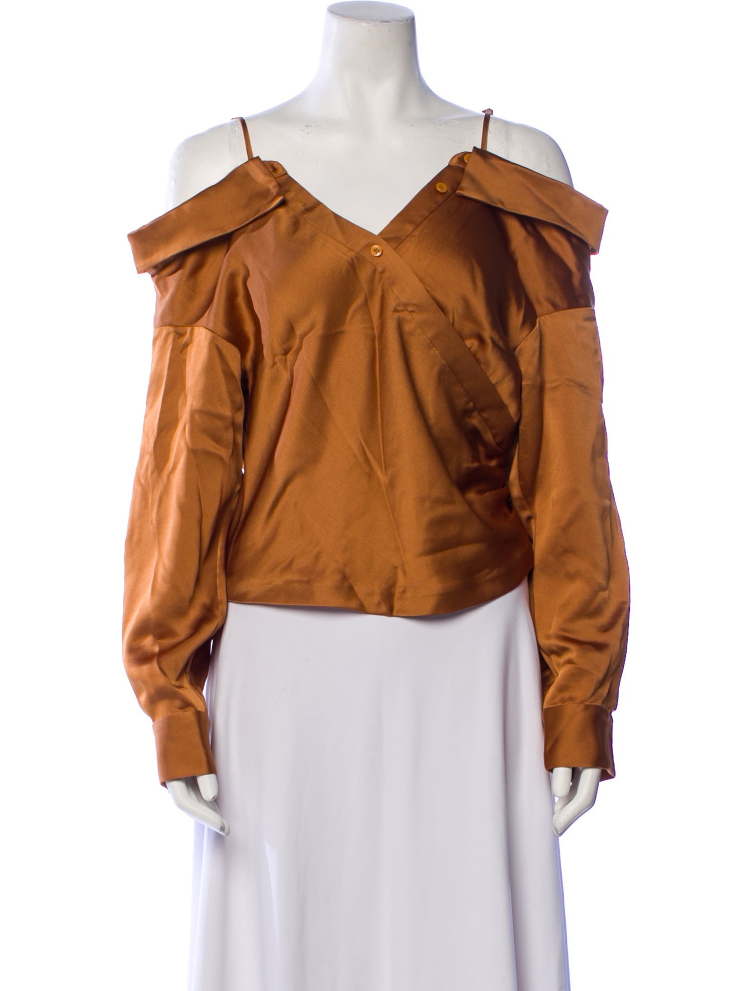 Jonathan Simkhai V-Neck Long Sleeve Blouse