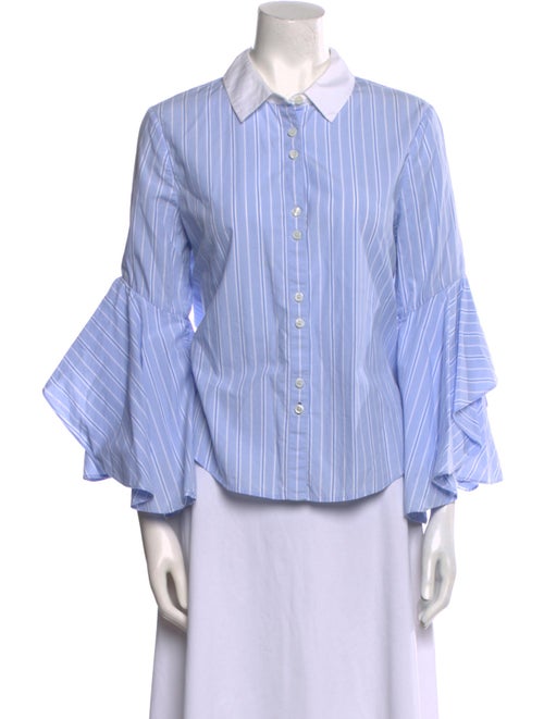 Jonathan Simkhai Striped Long Sleeve Button-Up Top