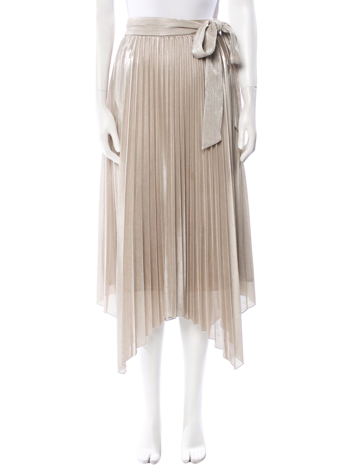 Jonathan Simkhai Pleated Accents Midi Length Skirt