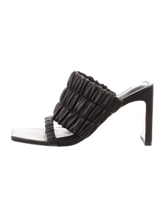 Jonathan Simkhai Leather Pleated Accents Slides
