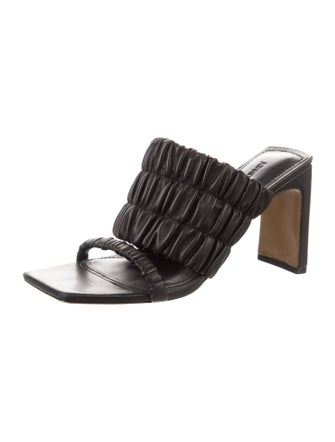 Jonathan Simkhai Leather Pleated Accents Slides