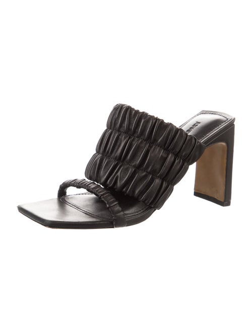 Jonathan Simkhai Leather Pleated Accents Slides