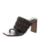Jonathan Simkhai Leather Pleated Accents Slides
