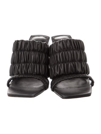 Jonathan Simkhai Leather Pleated Accents Slides