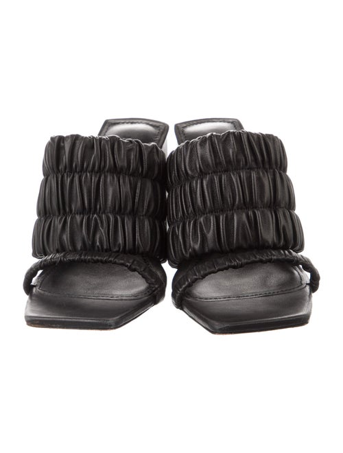 Jonathan Simkhai Leather Pleated Accents Slides