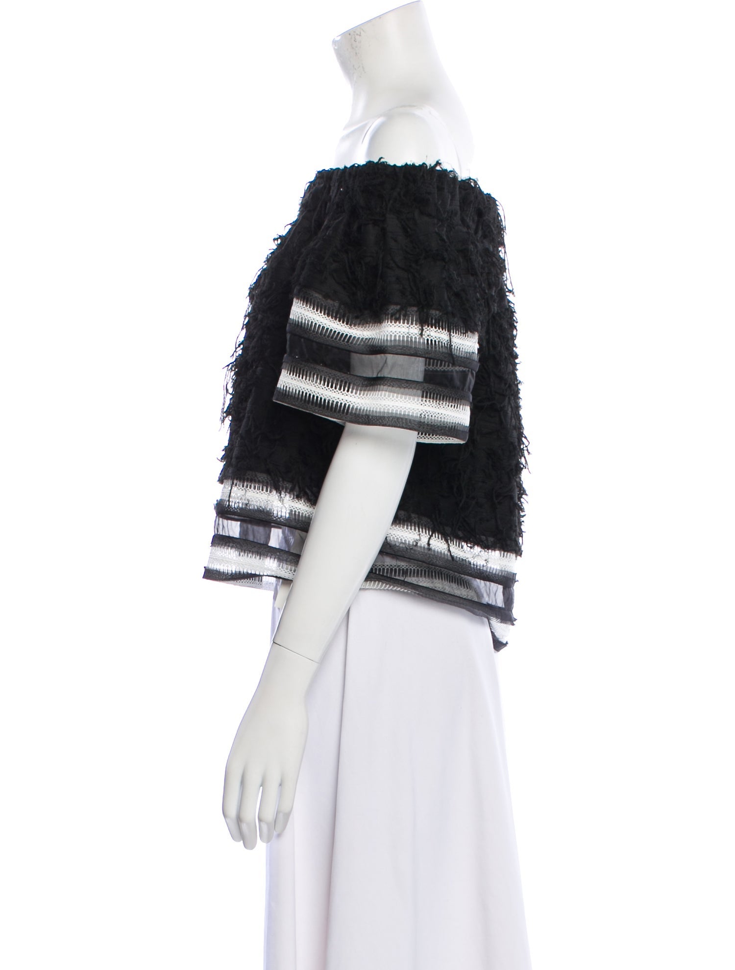 Jonathan Simkhai Off-The-Shoulder Short Sleeve Crop Top