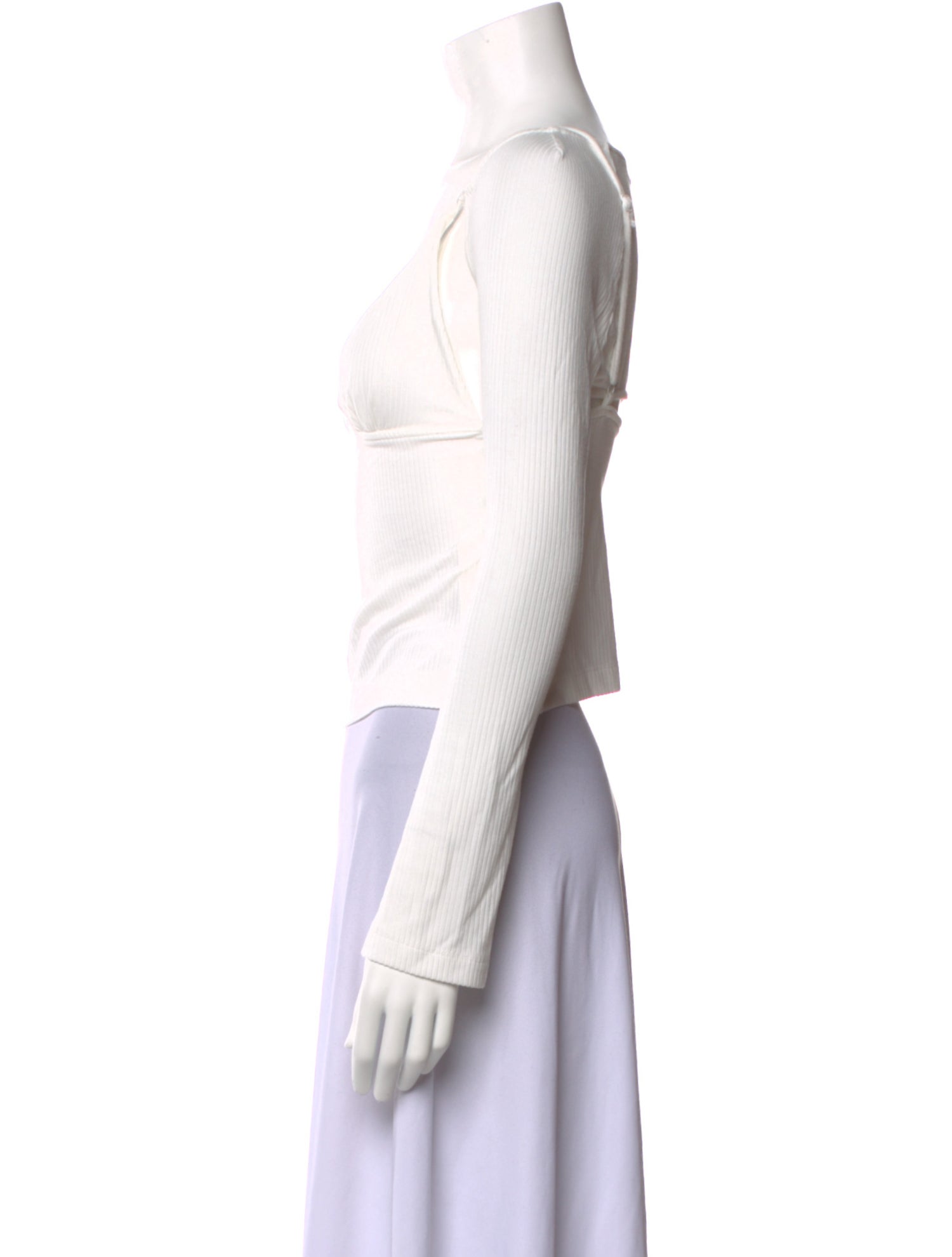 Jonathan Simkhai V-Neck Long Sleeve Crop Top