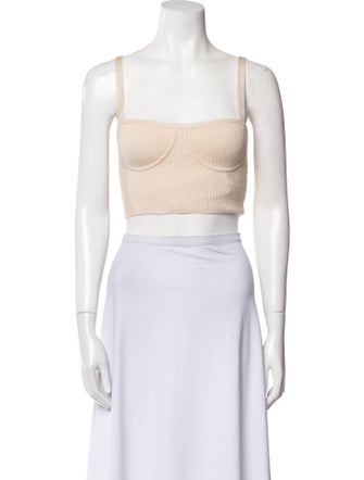 Jonathan Simkhai Square Neckline Sleeveless Crop Top