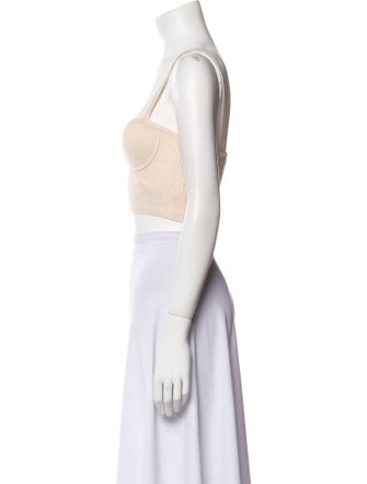 Jonathan Simkhai Square Neckline Sleeveless Crop Top