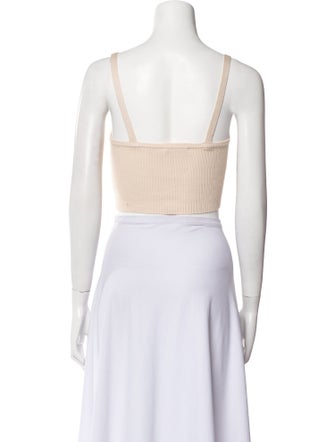 Jonathan Simkhai Square Neckline Sleeveless Crop Top