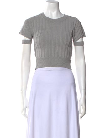 Jonathan Simkhai Crew Neck Short Sleeve Crop Top