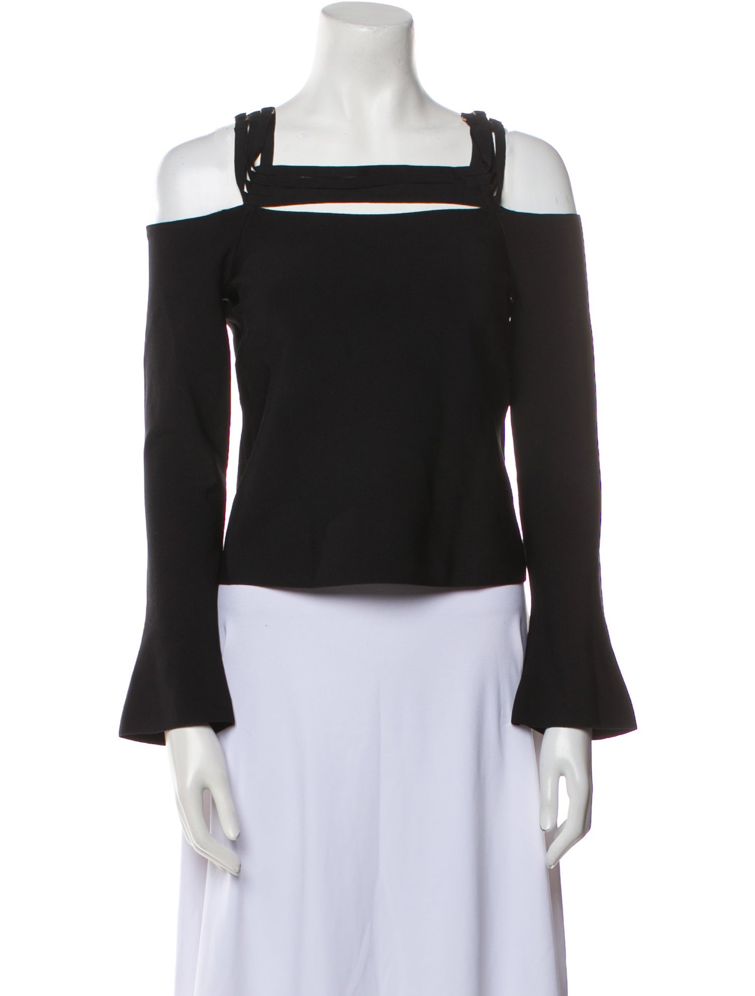Jonathan Simkhai Square Neckline Three-Quarter Sleeve Crop Top