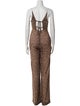 Jonathan Simkhai Animal Print Plunge Neckline Jumpsuit