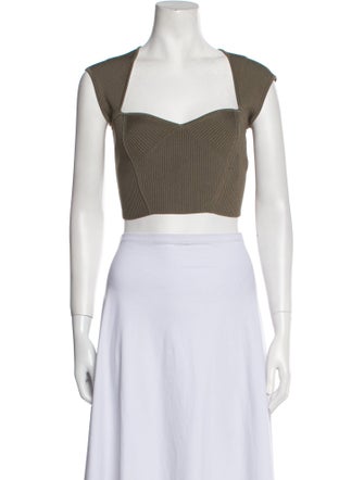 Jonathan Simkhai Square Neckline Sleeveless Crop Top