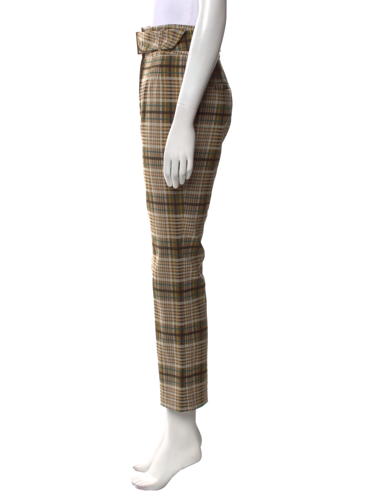 Jonathan Simkhai Plaid Print Straight Leg Pants